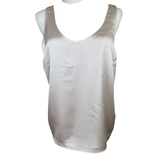 Express NWT Reversible Satin Tank Top Size M Blush Pink & Beige Champagne Cami - Picture 2 of 7